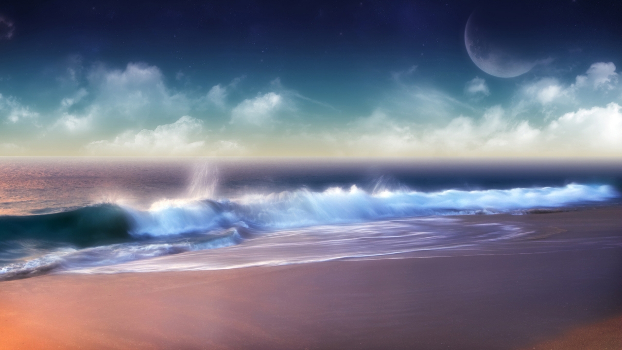 Superb Ocean Sunset for 1280 x 720 HDTV 720p resolution