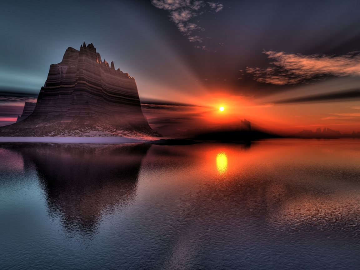 Superb Sunset Reflection for 1152 x 864 resolution