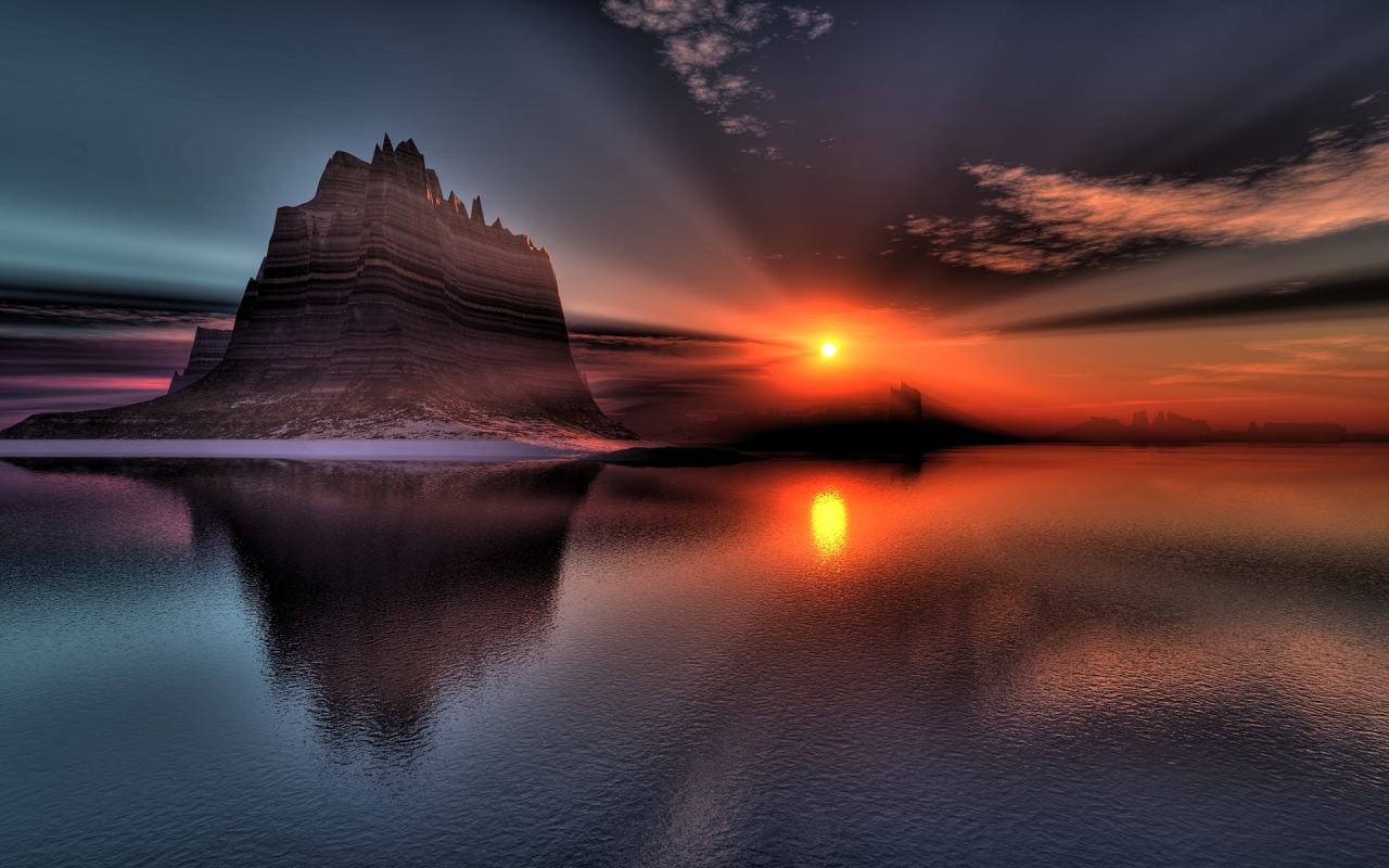 Superb Sunset Reflection for 1280 x 800 widescreen resolution