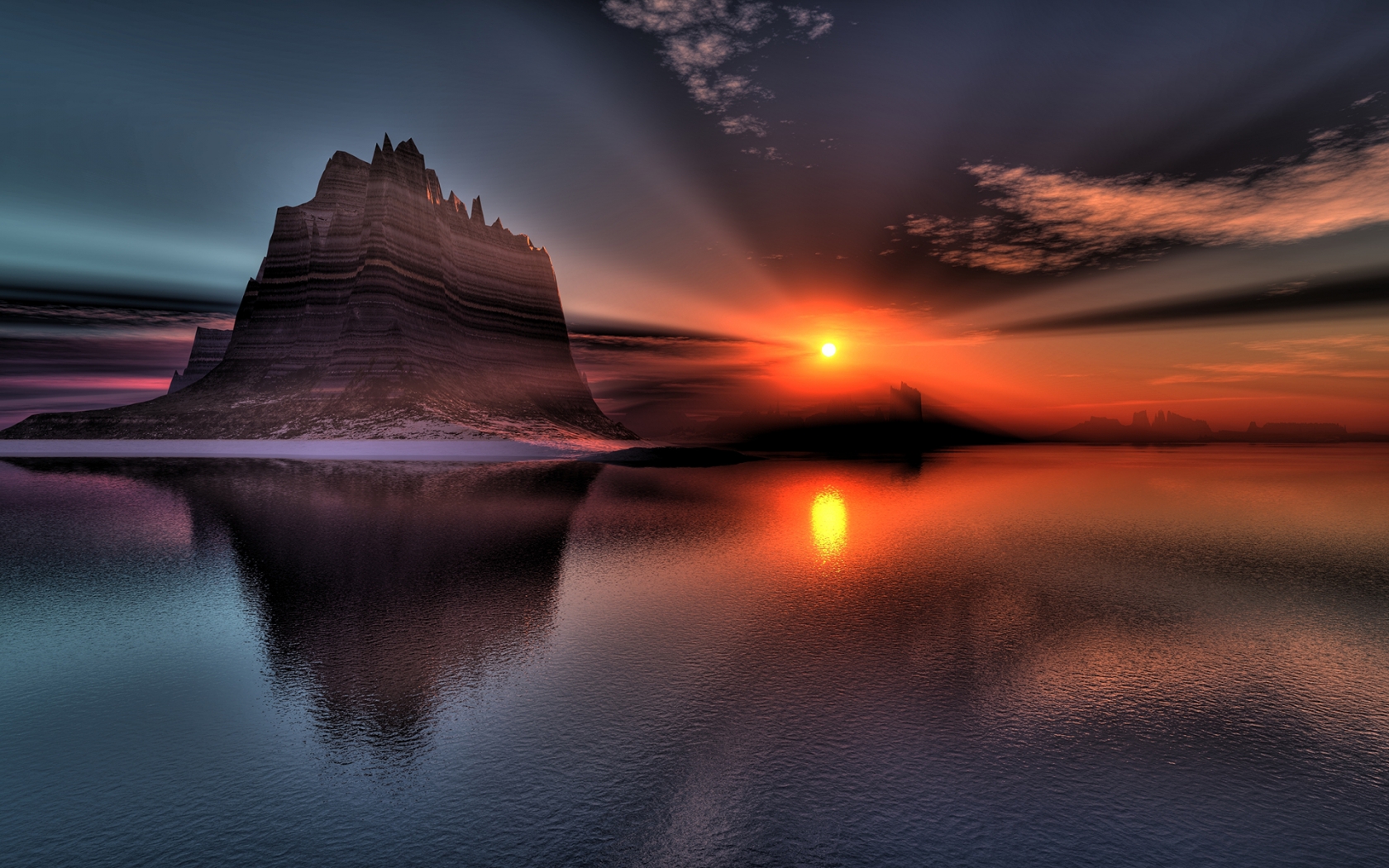 Superb Sunset Reflection for 1680 x 1050 widescreen resolution