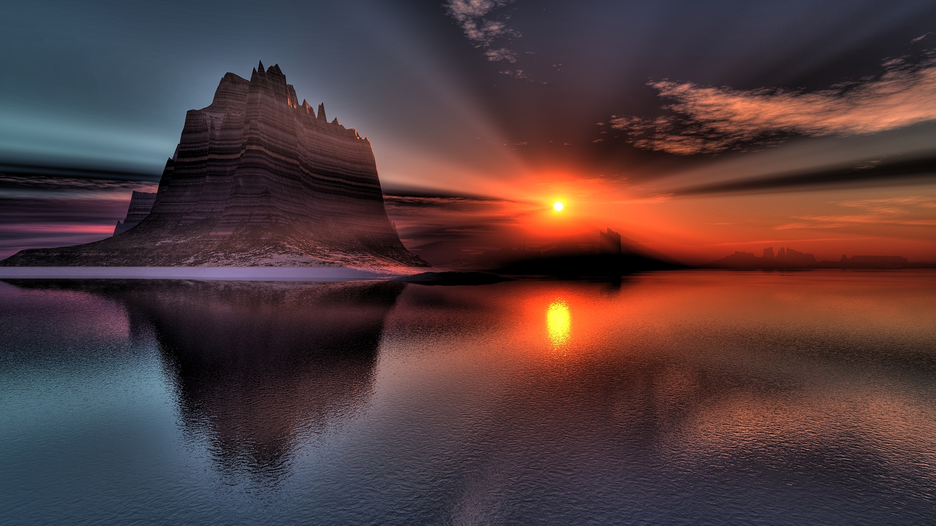 Superb Sunset Reflection for 1920 x 1080 HDTV 1080p resolution