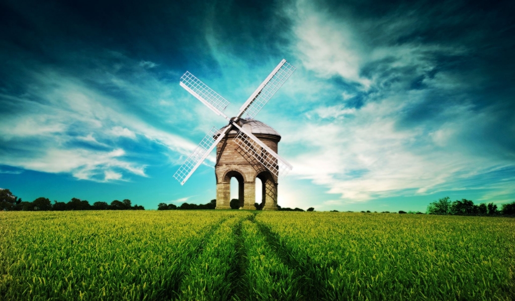 Superb Windmill for 1024 x 600 widescreen resolution