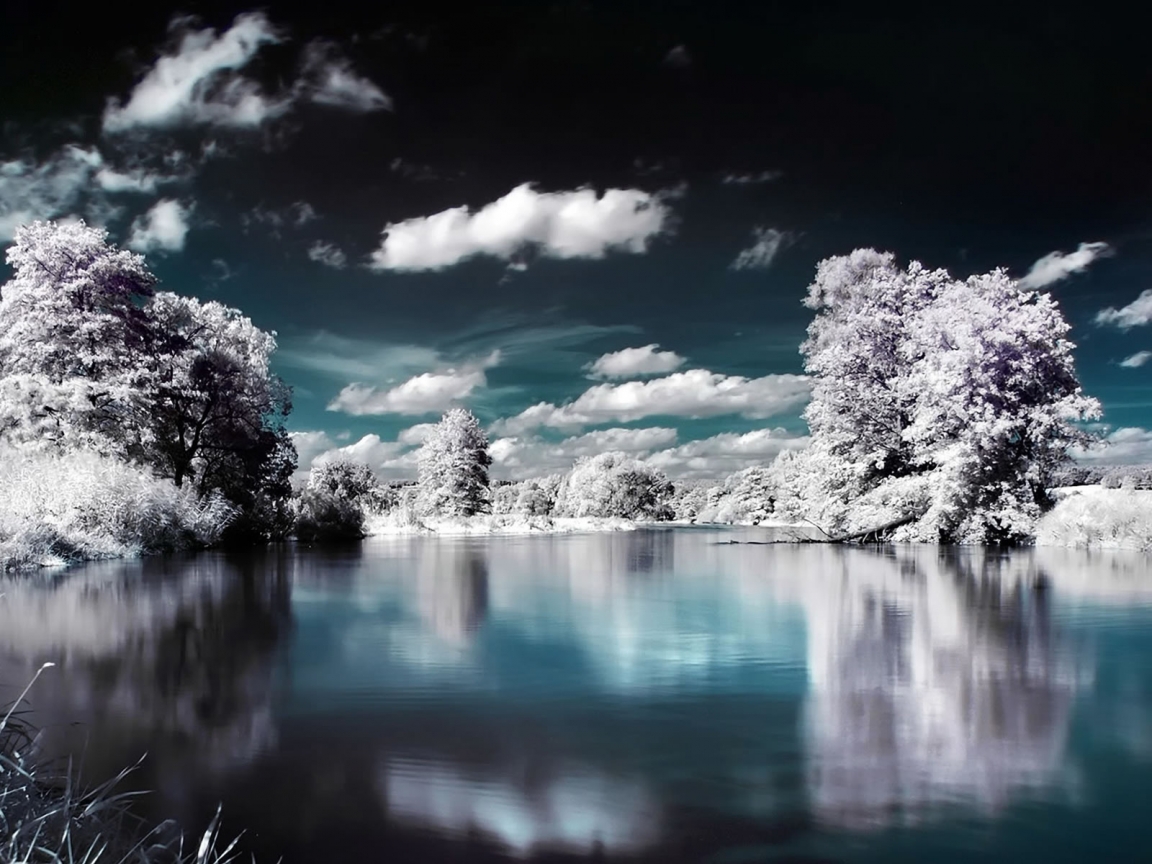 Superb Winter Lake View for 1152 x 864 resolution