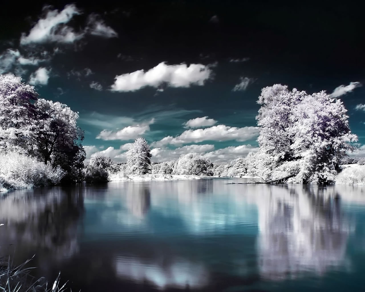 Superb Winter Lake View for 1280 x 1024 resolution