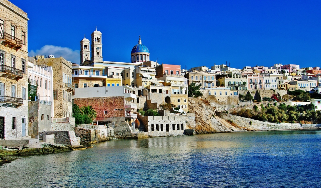 Syros Island Greece for 1024 x 600 widescreen resolution