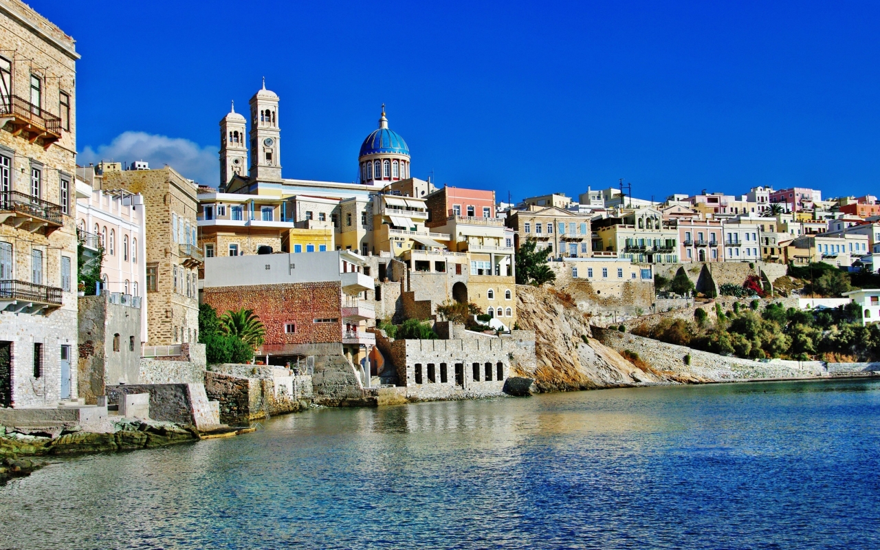 Syros Island Greece for 1280 x 800 widescreen resolution
