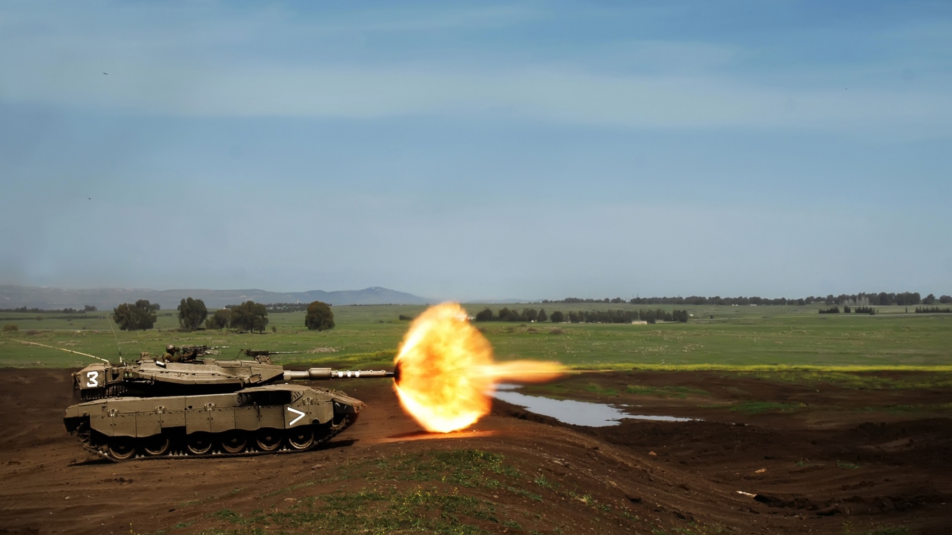 Tank Fire Flame for 1366 x 768 HDTV resolution
