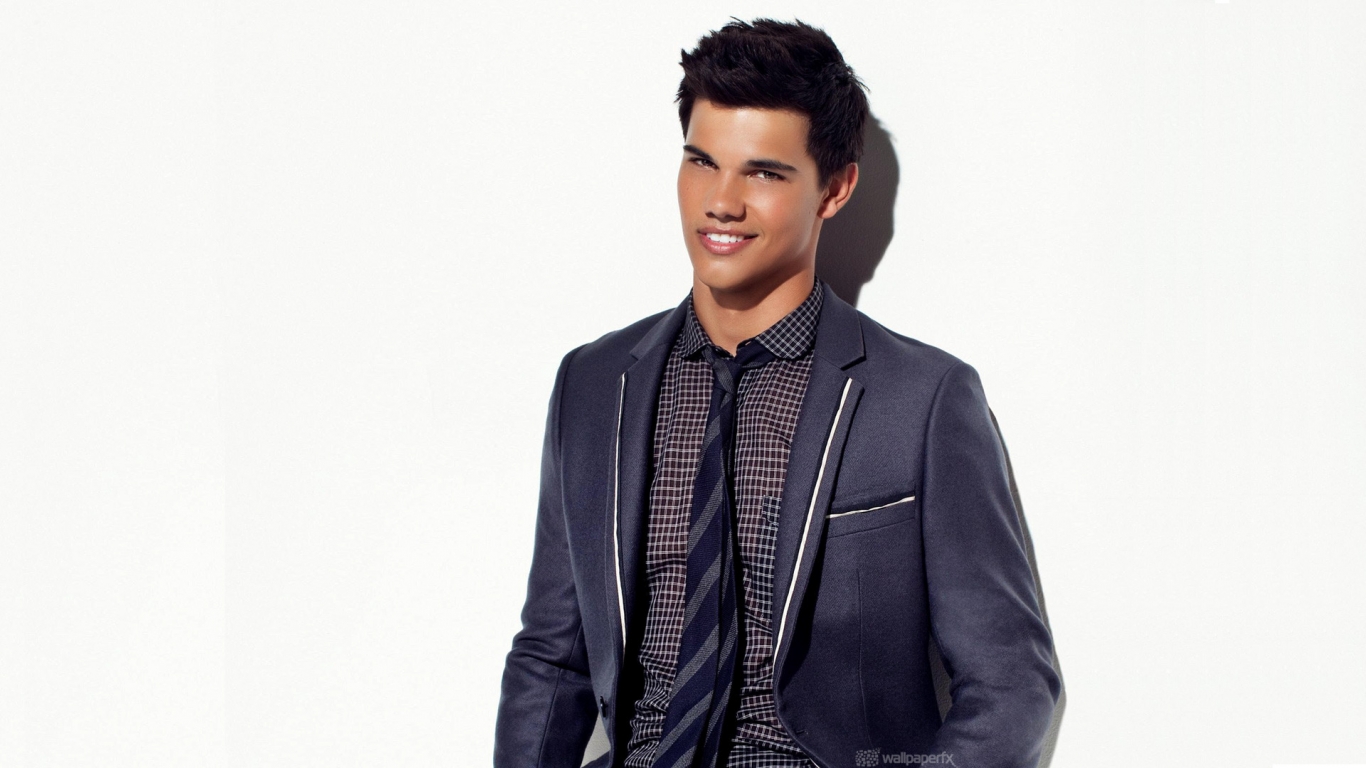 Taylor Lautner Suit for 1366 x 768 HDTV resolution