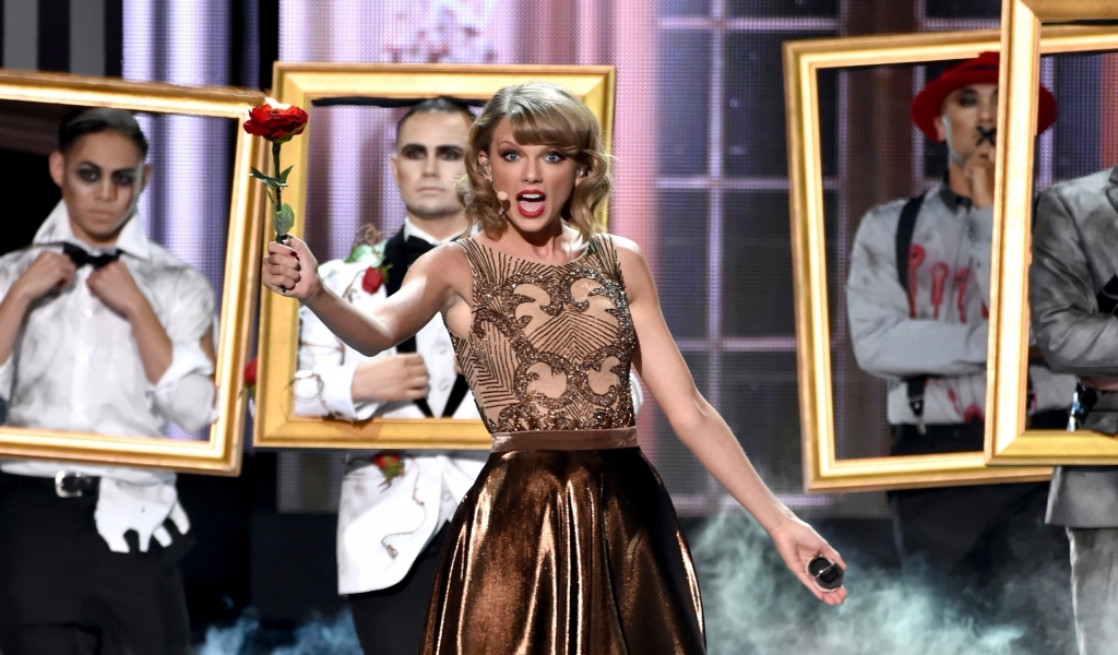 Taylor Swift Singing for 1024 x 600 widescreen resolution