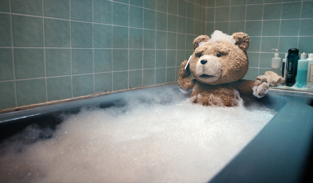 Ted taking a Bath for 1024 x 600 widescreen resolution