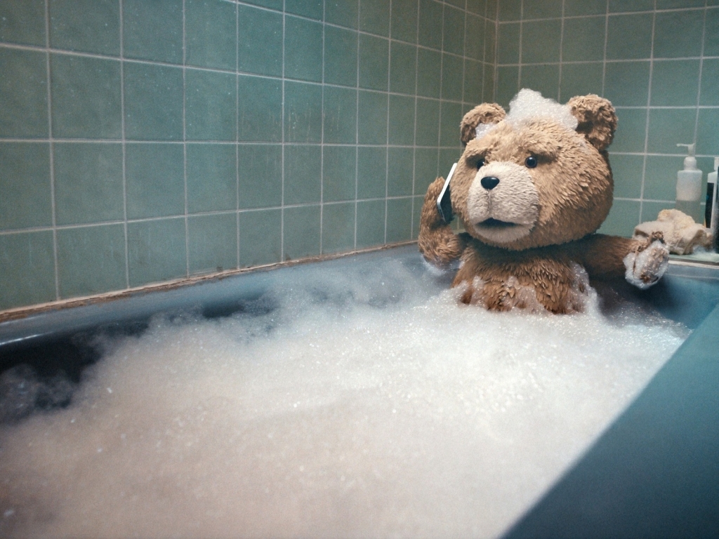 Ted taking a Bath for 1024 x 768 resolution