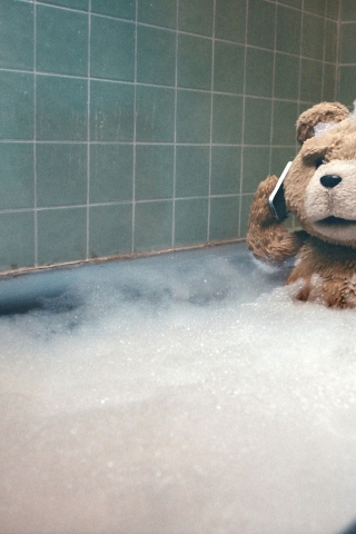 Ted taking a Bath for 320 x 480 iPhone resolution