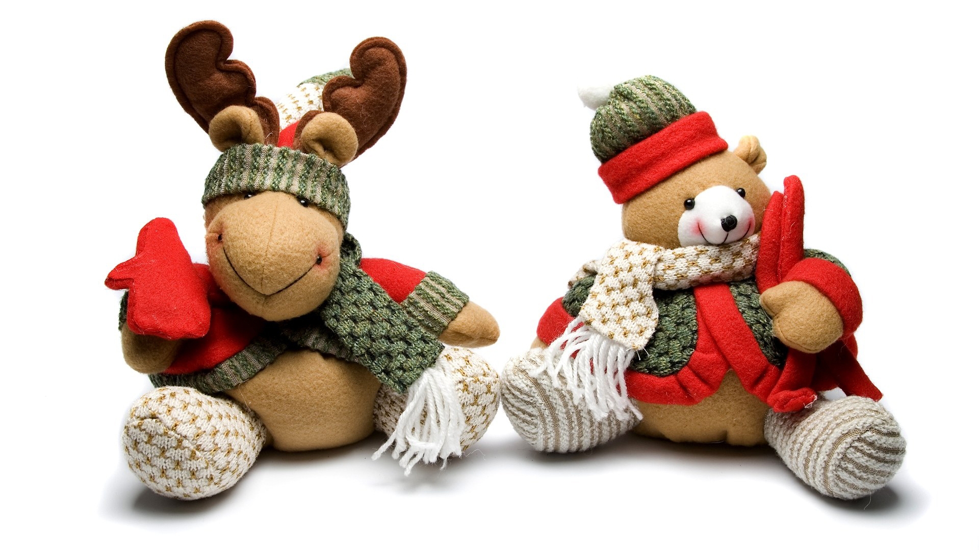 Teddy Bear and Reindeer Toy for 1920 x 1080 HDTV 1080p resolution