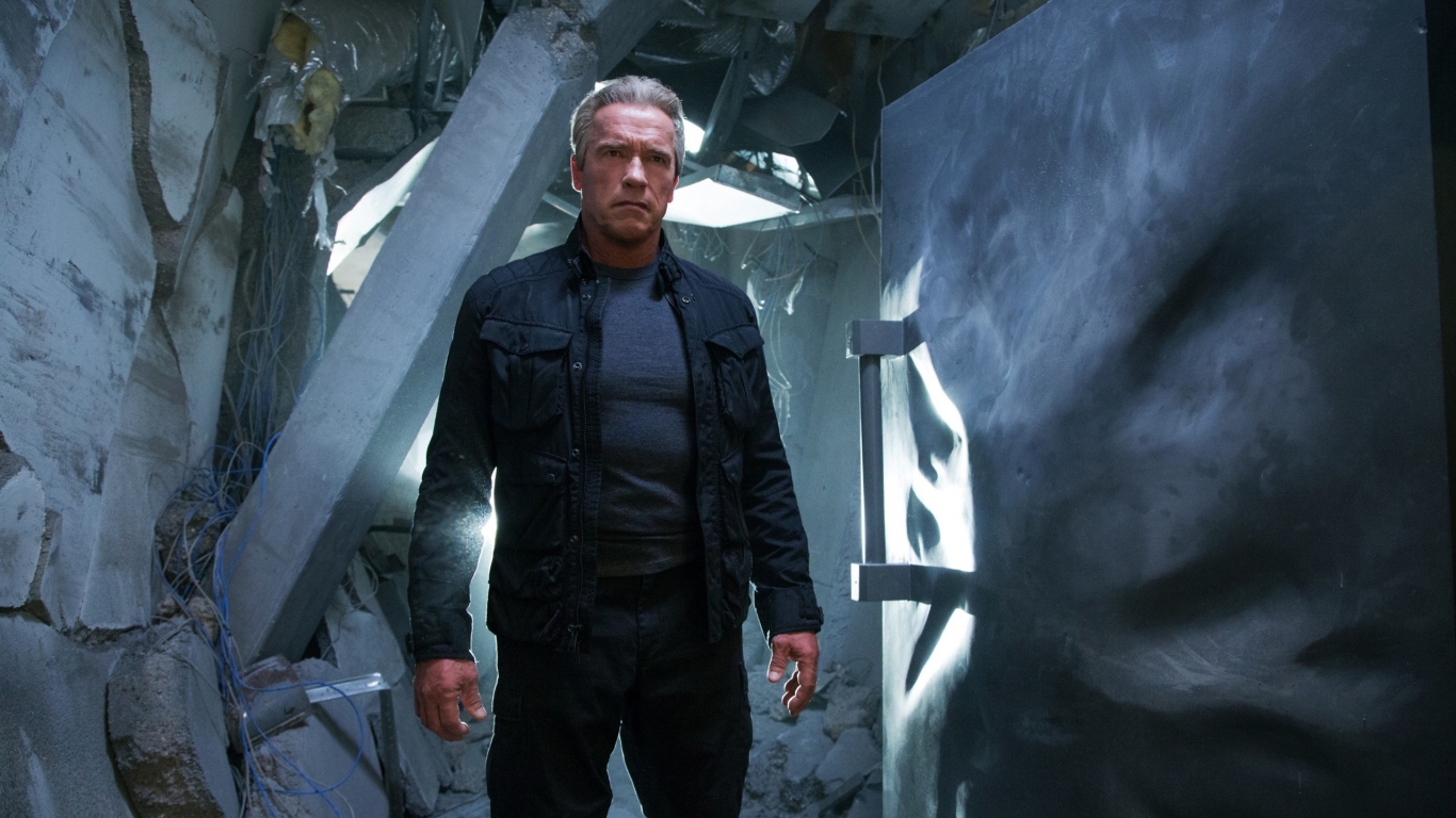 Terminator Genisys Arnold Schwarzenegger for 1366 x 768 HDTV resolution