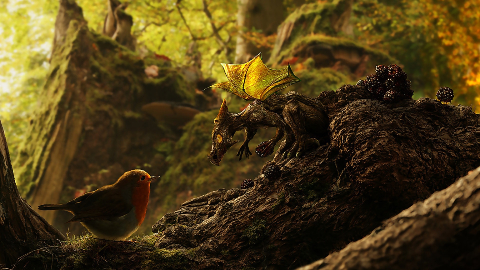 The Amber Dragons for 1536 x 864 HDTV resolution