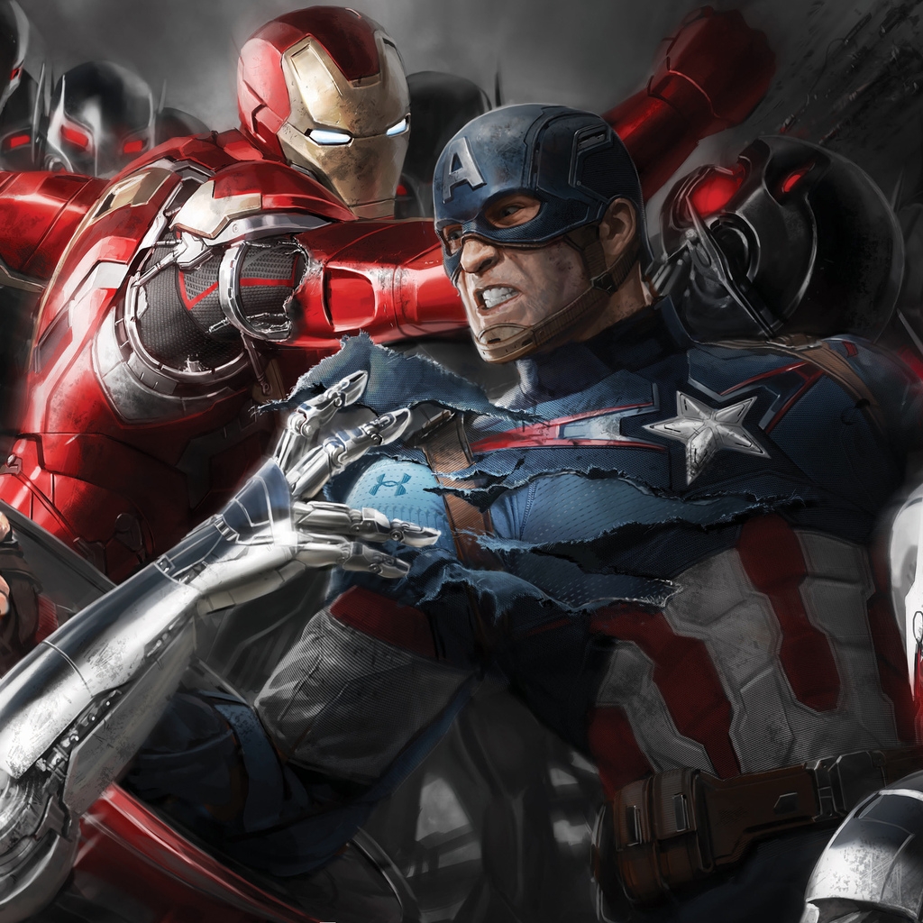 The Avengers Age of Ultron Superheroes for 1024 x 1024 iPad resolution