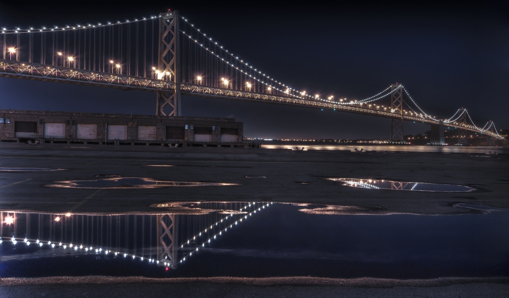 The Bay Bridge Reflecting for 1024 x 600 widescreen resolution