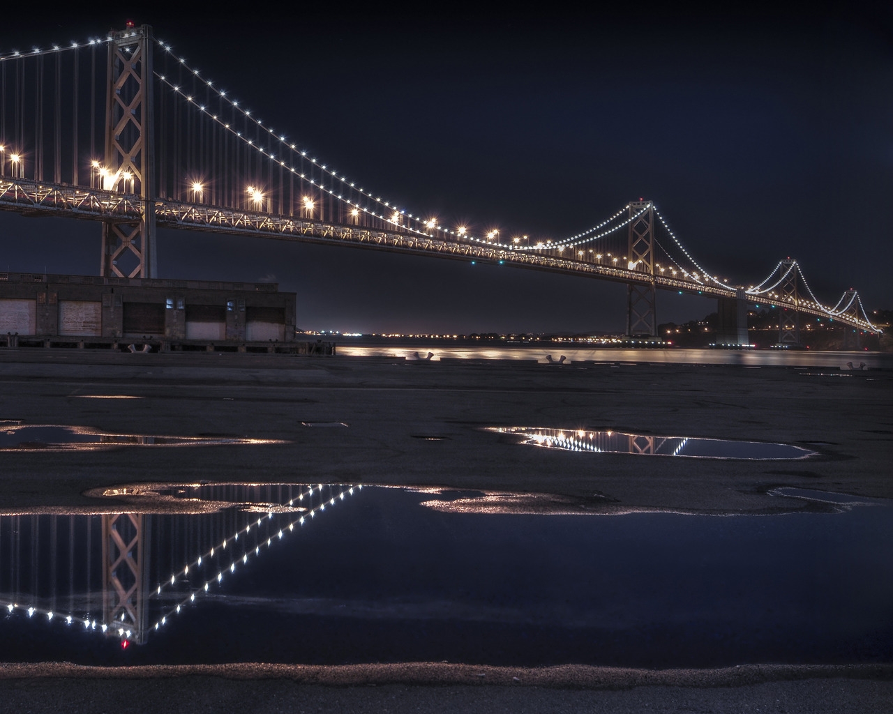 The Bay Bridge Reflecting for 1280 x 1024 resolution