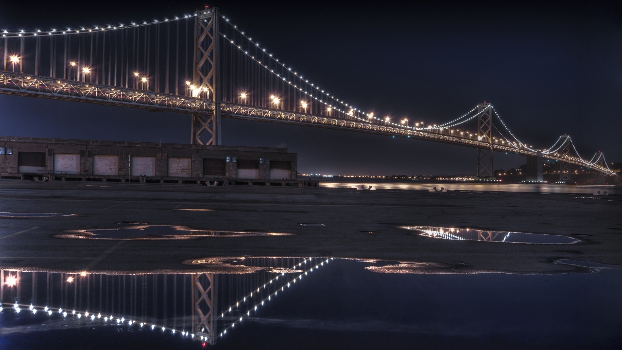 The Bay Bridge Reflecting for 1280 x 720 HDTV 720p resolution