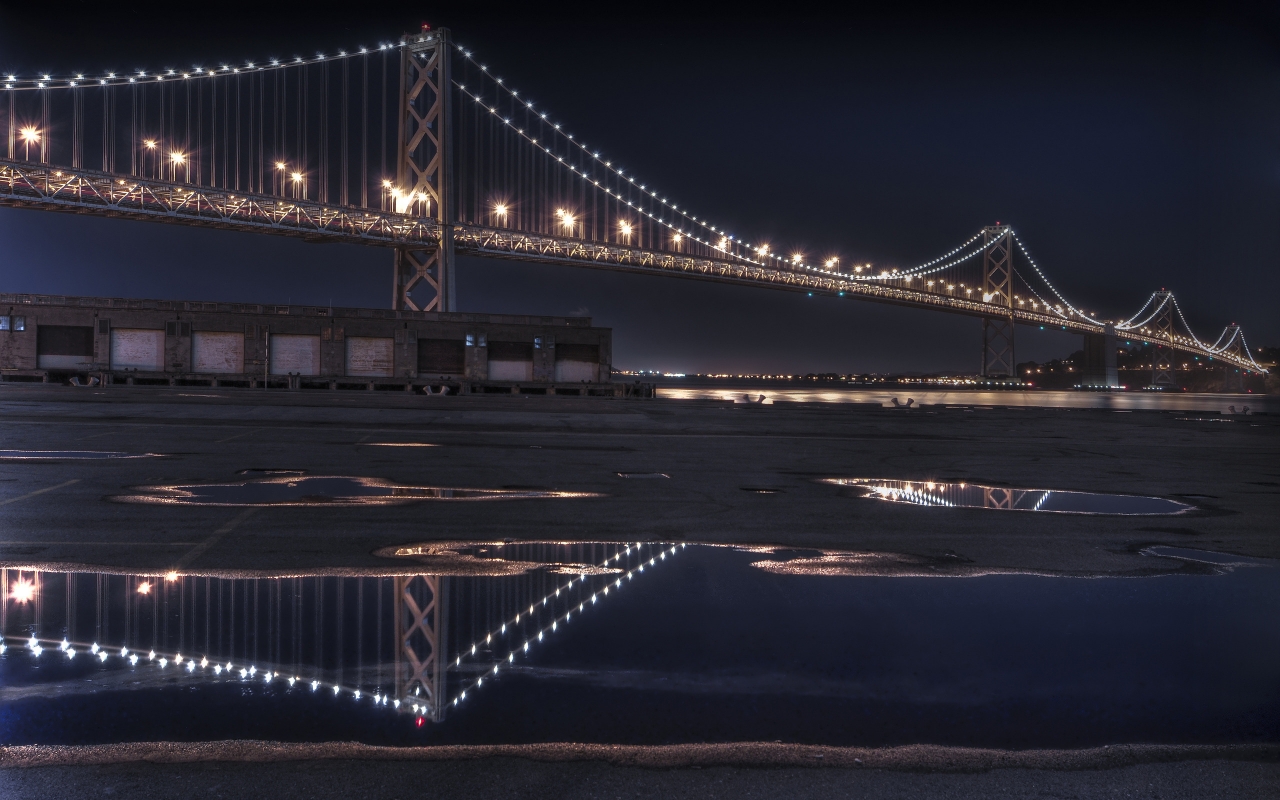 The Bay Bridge Reflecting for 1280 x 800 widescreen resolution