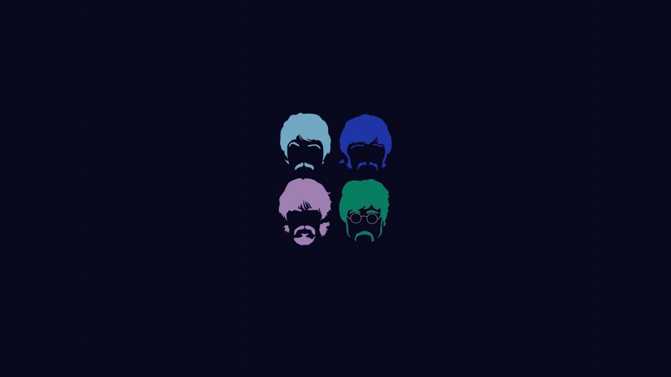 The Beatles Art Faces for 1366 x 768 HDTV resolution