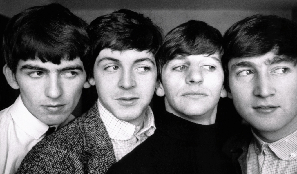 The Beatles Black and White for 1024 x 600 widescreen resolution