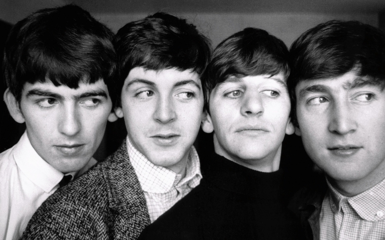 The Beatles Black and White for 1280 x 800 widescreen resolution