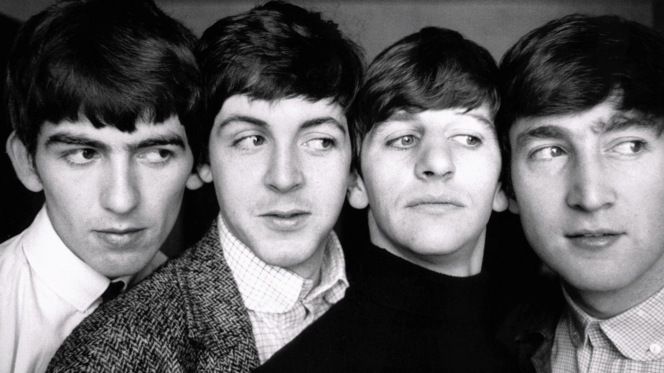 The Beatles Black and White for 1366 x 768 HDTV resolution