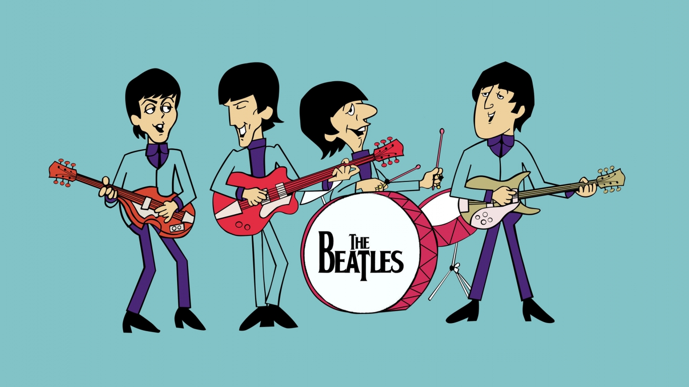 The Beatles Comics for 1366 x 768 HDTV resolution