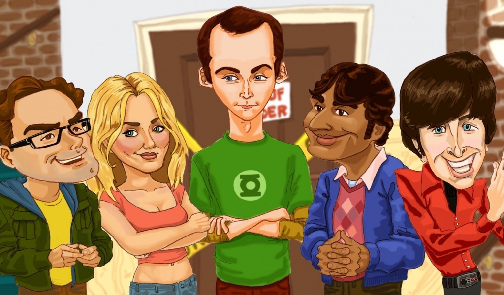 The Big Bang Theory Drawing for 1024 x 600 widescreen resolution