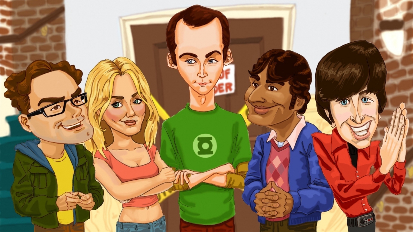 The Big Bang Theory Drawing for 1366 x 768 HDTV resolution