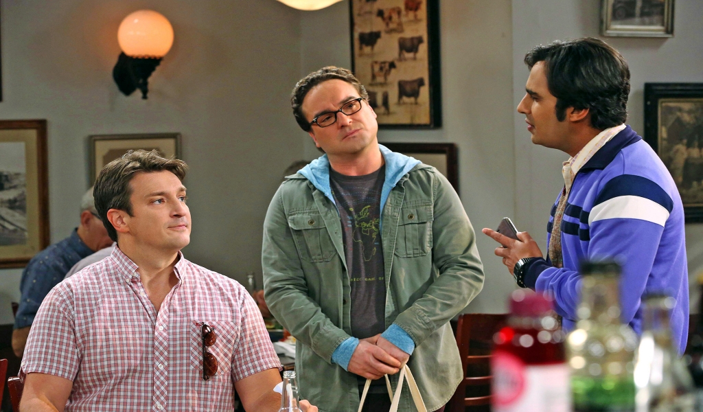 The Big Bang Theory Leonard, Raj and Nathan for 1024 x 600 widescreen resolution