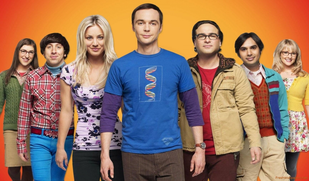 The Big Bang Theory Smiley Cast for 1024 x 600 widescreen resolution