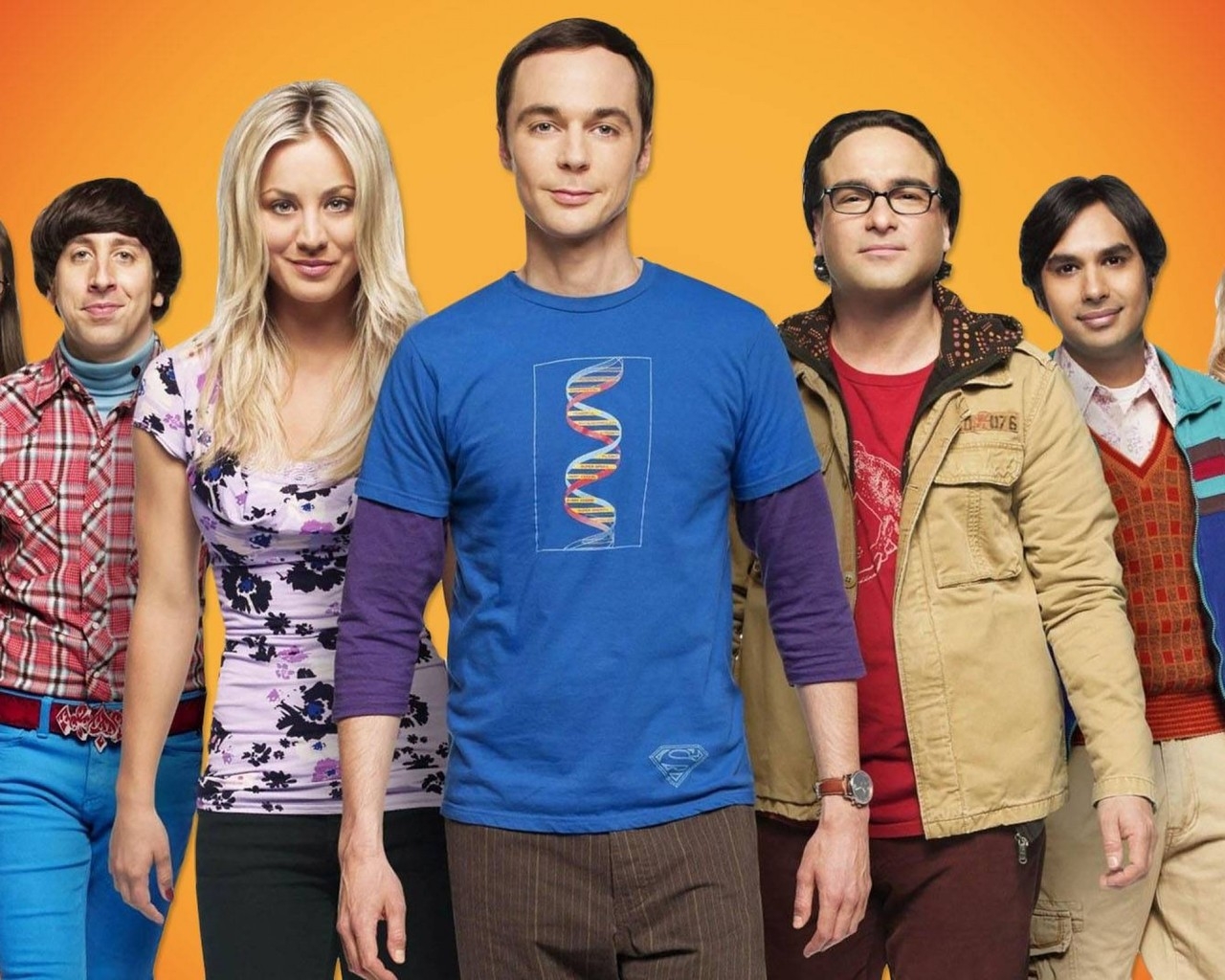 The Big Bang Theory Smiley Cast for 1280 x 1024 resolution