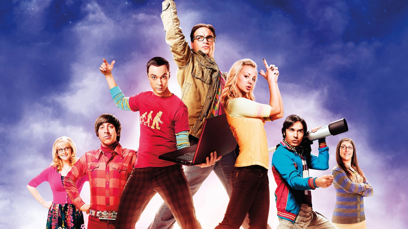 The Big Bang Theory TV Series Cast Poster  for 1366 x 768 HDTV resolution