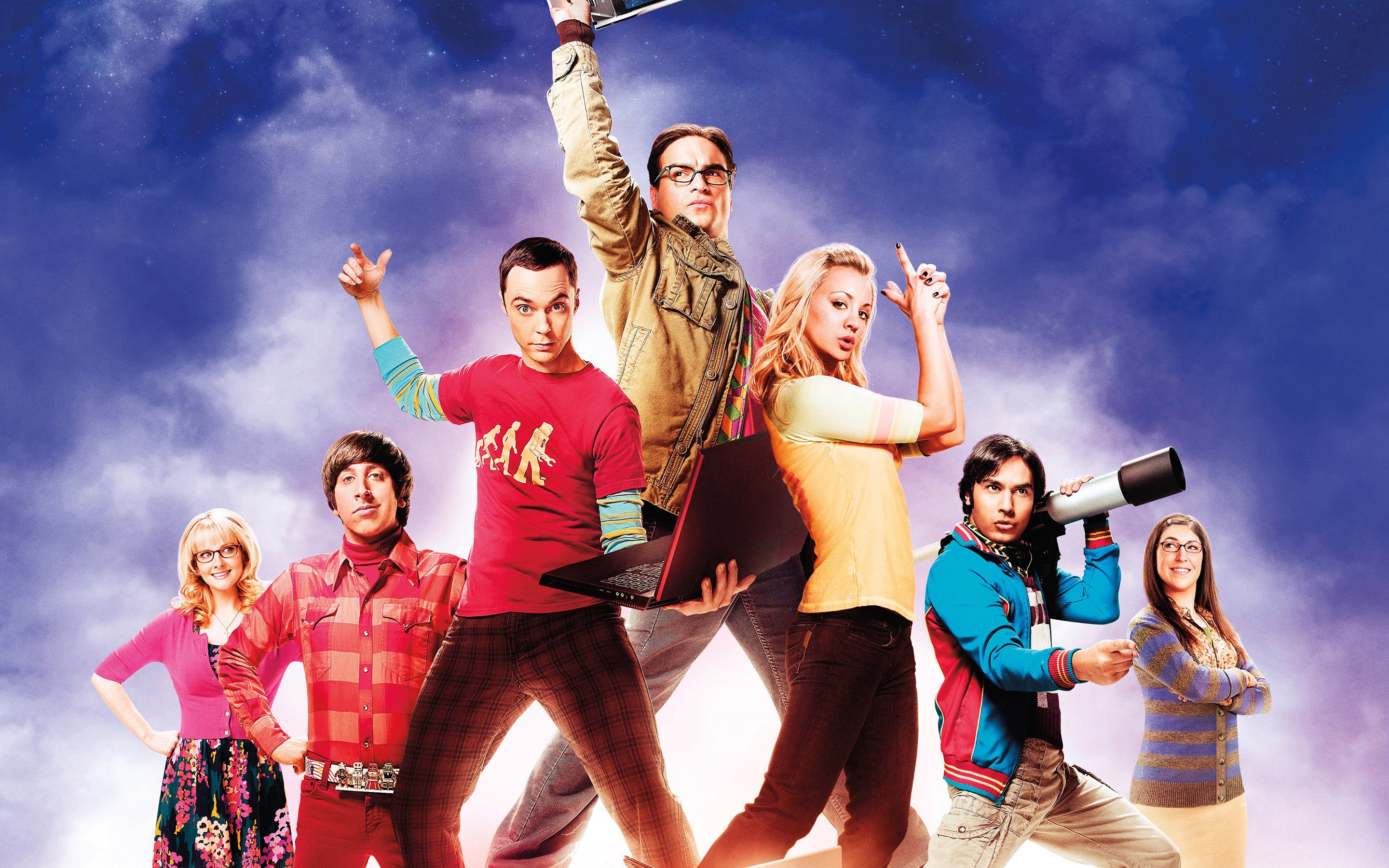 The Big Bang Theory TV Series Cast Poster  for 2880 x 1800 Retina Display resolution