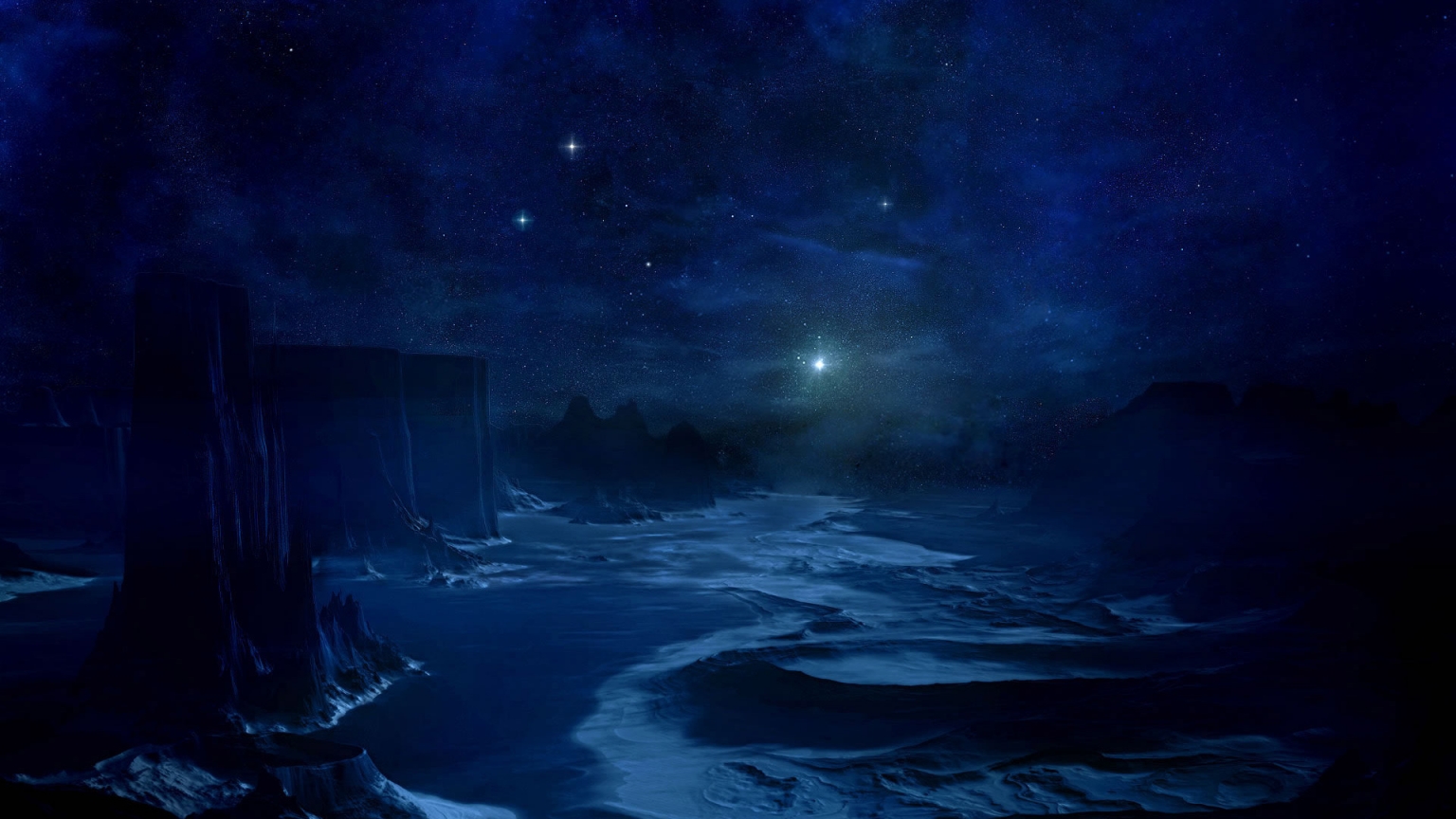 The Blue Cold Night for 1536 x 864 HDTV resolution