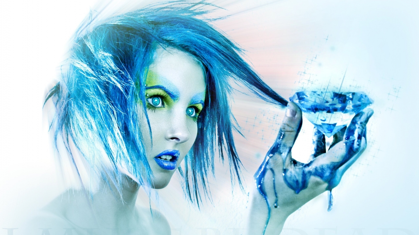 The Blue Girl for 1366 x 768 HDTV resolution