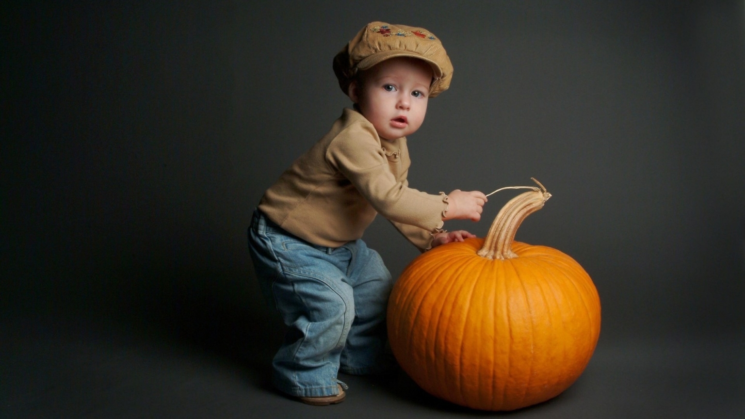 The Boy with Pumpkin for 1536 x 864 HDTV resolution