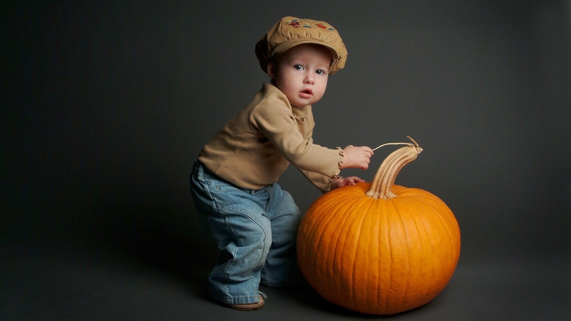 The Boy with Pumpkin for 1920 x 1080 HDTV 1080p resolution