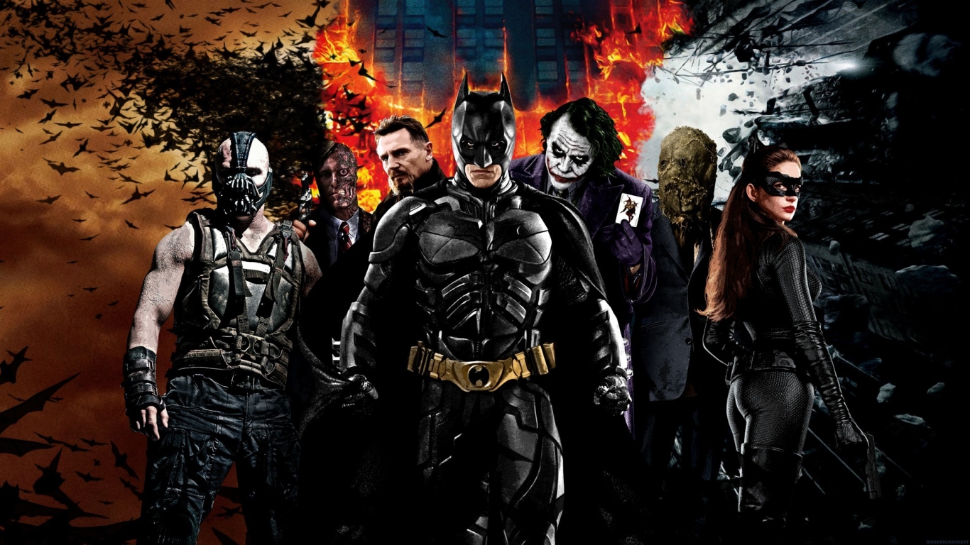 The Dark Knight Characters for 1366 x 768 HDTV resolution