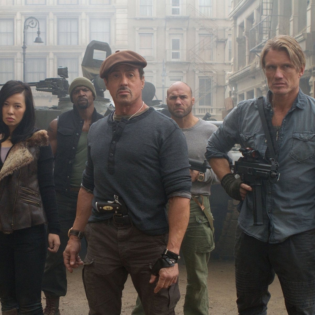 The Expendables 2 On Set for 1024 x 1024 iPad resolution