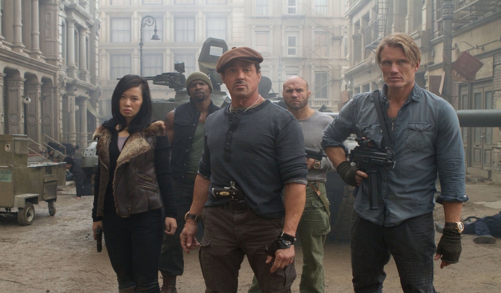 The Expendables 2 On Set for 1024 x 600 widescreen resolution
