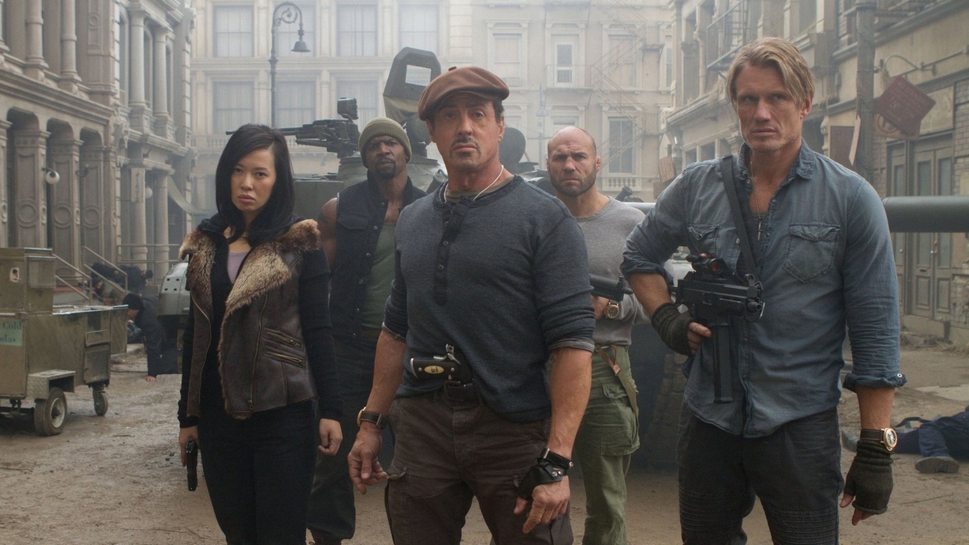 The Expendables 2 On Set for 1366 x 768 HDTV resolution