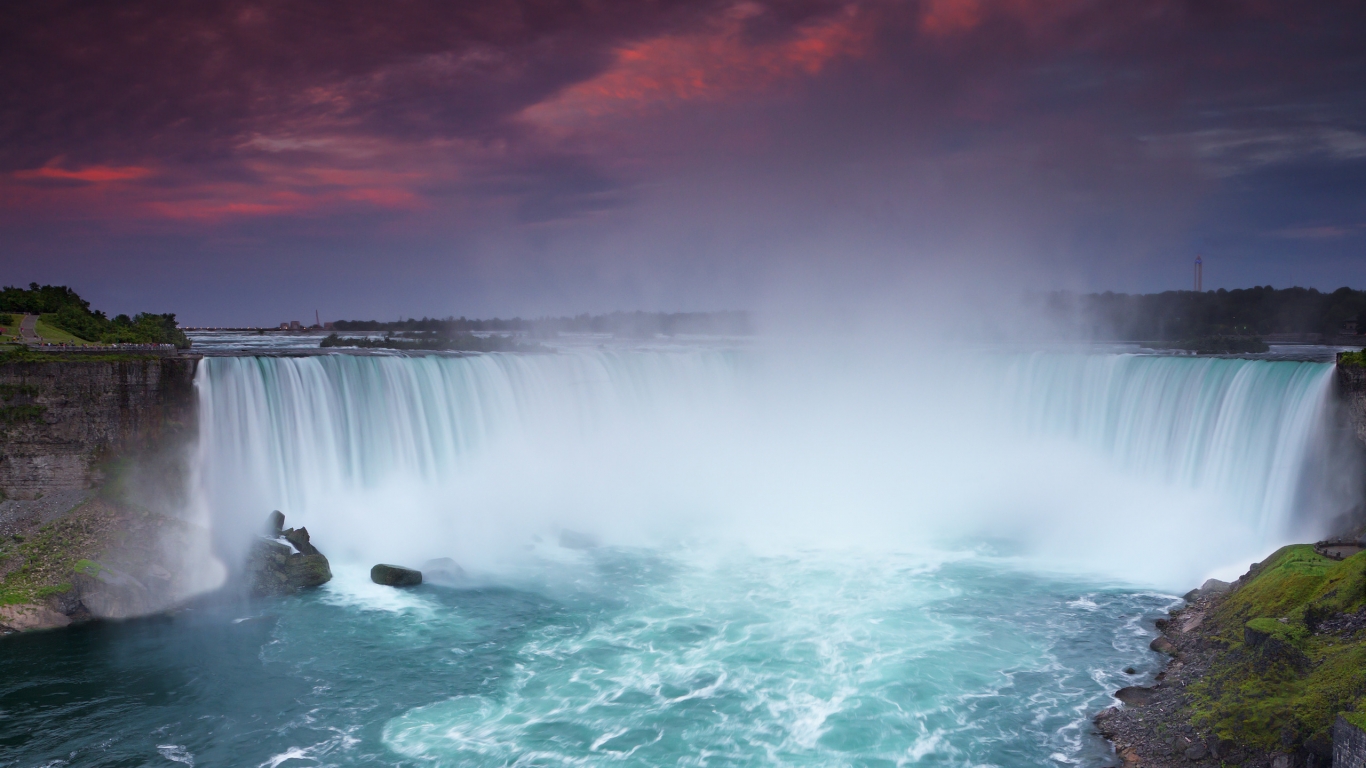 The Falls at Sunset for 1366 x 768 HDTV resolution