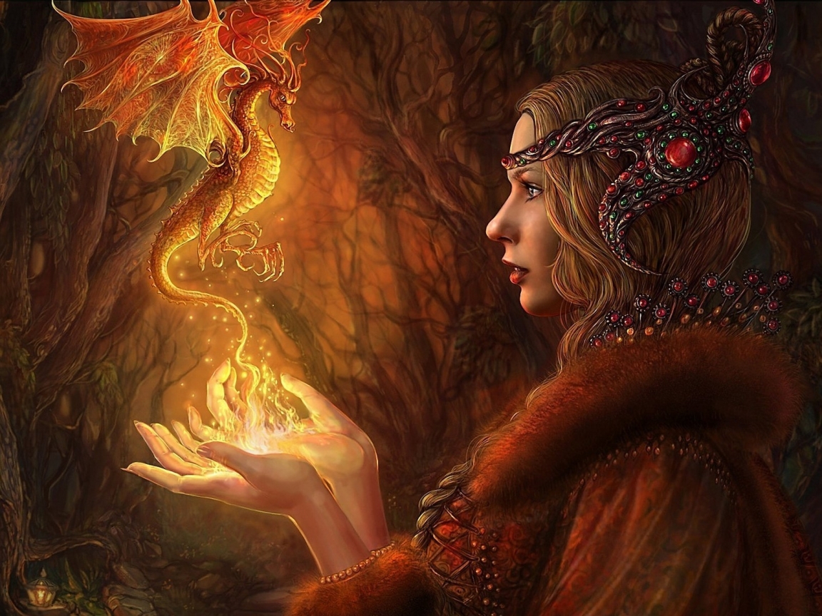 The Girl with Dragon for 1152 x 864 resolution