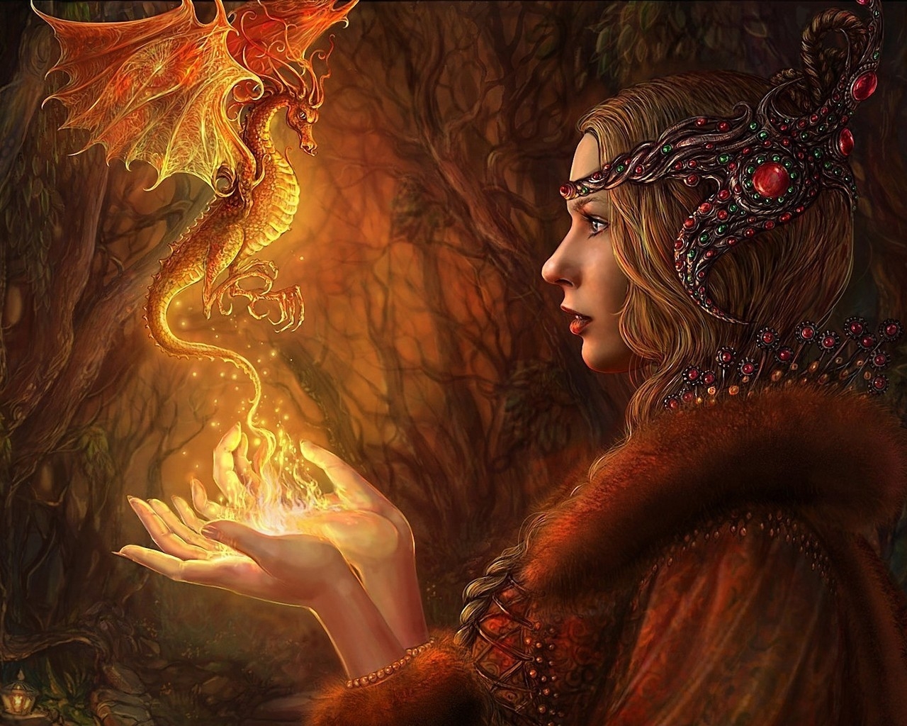 The Girl with Dragon for 1280 x 1024 resolution