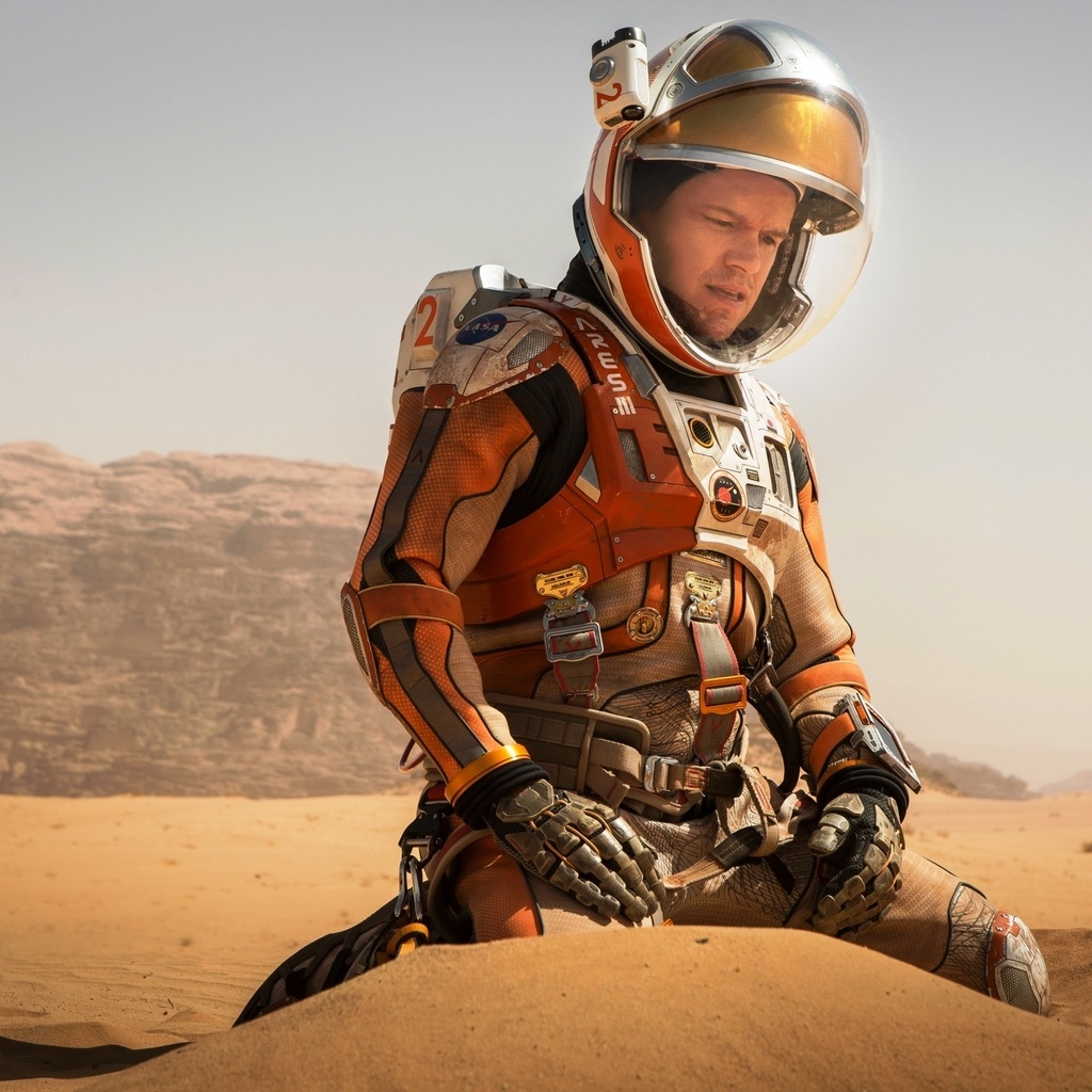 The Martian Matt Damon for 1024 x 1024 iPad resolution