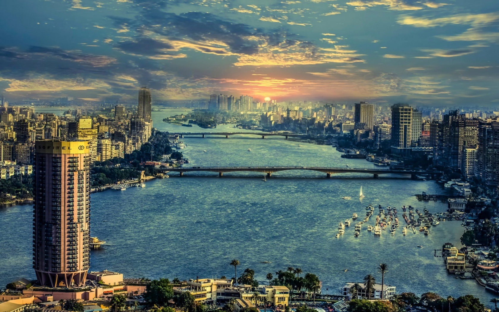 The River Nile in Cairo for 1680 x 1050 widescreen resolution