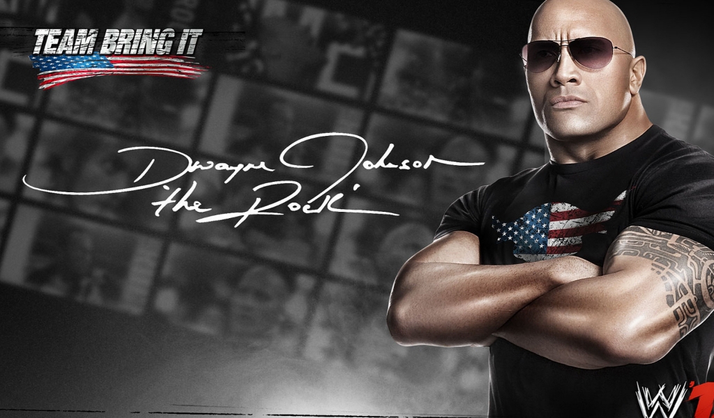 The Rock WWE for 1024 x 600 widescreen resolution